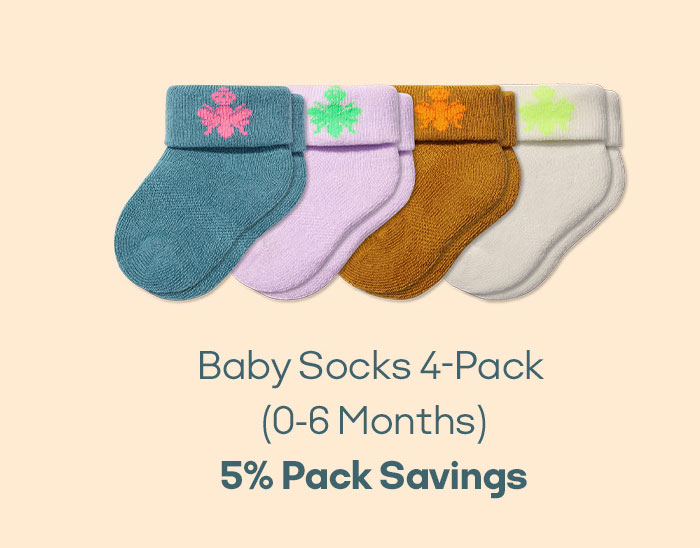 Baby Socks 4-Pack 0-6 Months 5% Pack Savings