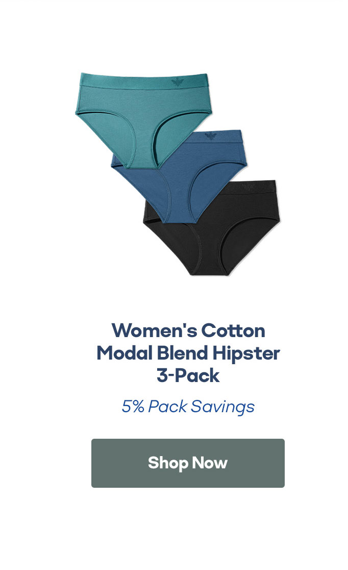 Women's Cotton Modal Blend Hipster 3-Pack