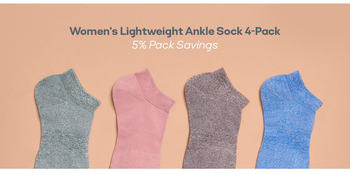 Women's Lightweight Ankle Sock 4-Pack 5% Pack Savings