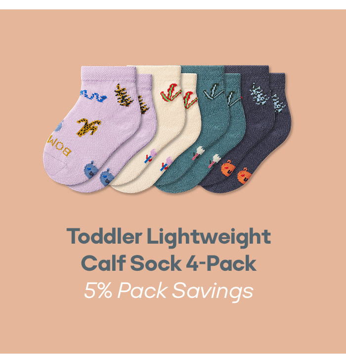 Toddler Lightweight Calf Sock 4-Pack 5% Pack Savings