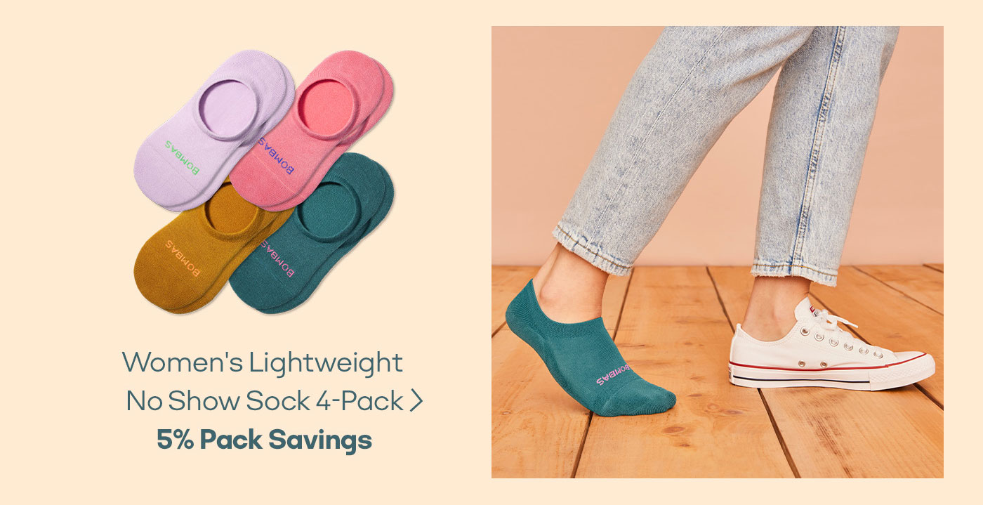 Women's Lightweight No Show Sock 4-Pack 5% Pack Savings