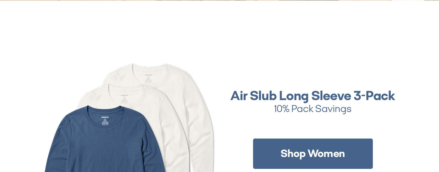 Women's Air Slub Long Sleeve Crew Neck T-Shirt 3-Pack