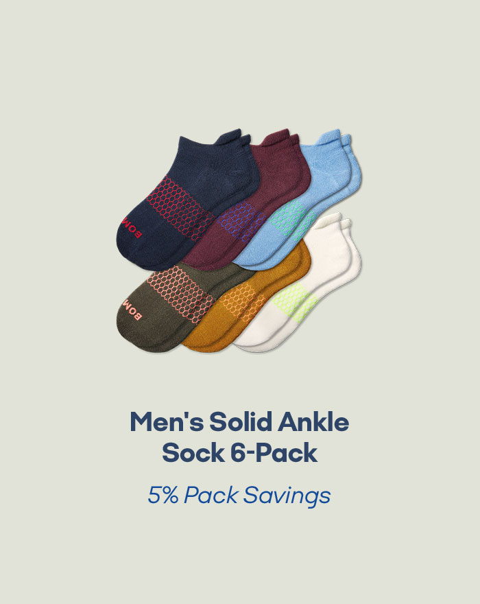 Men's Solid Ankle Sock 6-Pack