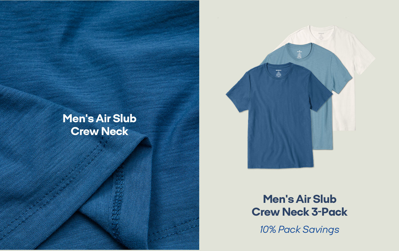 Men's Air Slub Crew Neck T-Shirt 3-Pack