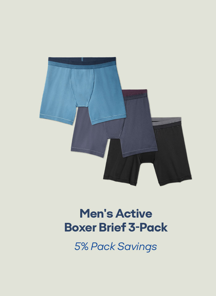 Men's Active Flyless Boxer Brief 3-Pack