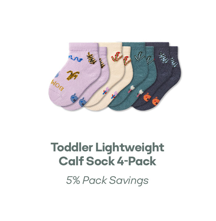 Toddler Lightweight Calf Sock 4-Pack