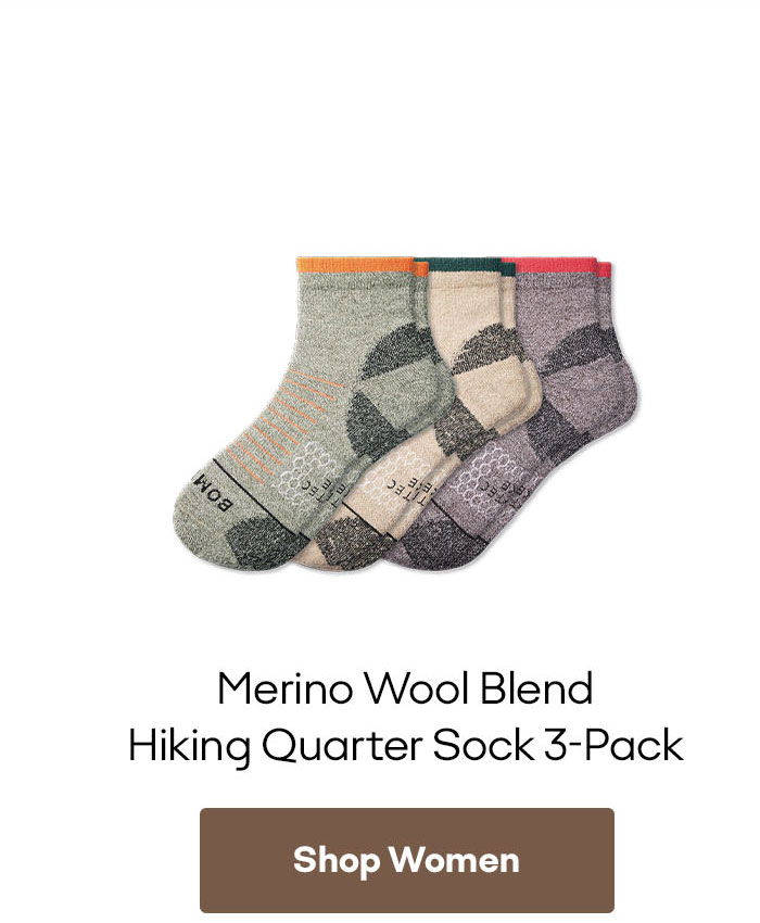 Women's Merino Wool Blend Hiking Quarter Sock 3-Pack