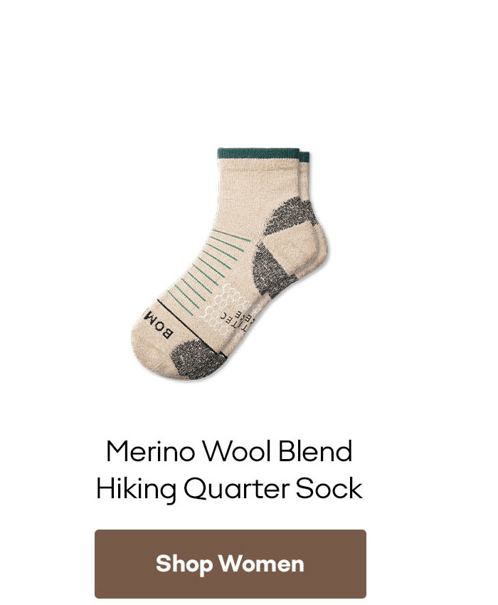 Women's Merino Wool Blend Hiking Quarter Socks