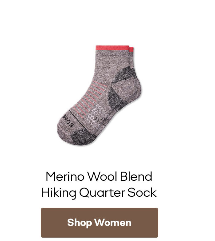 Women's Merino Wool Blend Hiking Quarter Socks
