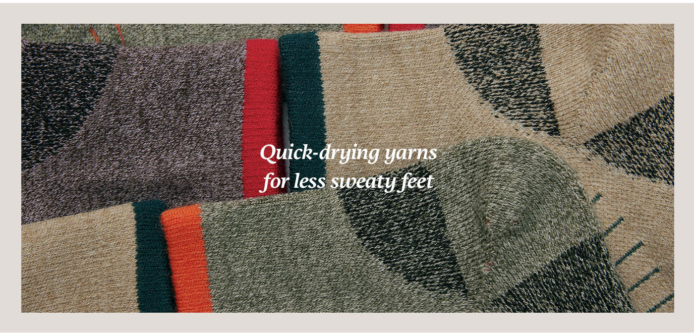 Quick-drying yarns for less sweaty feet