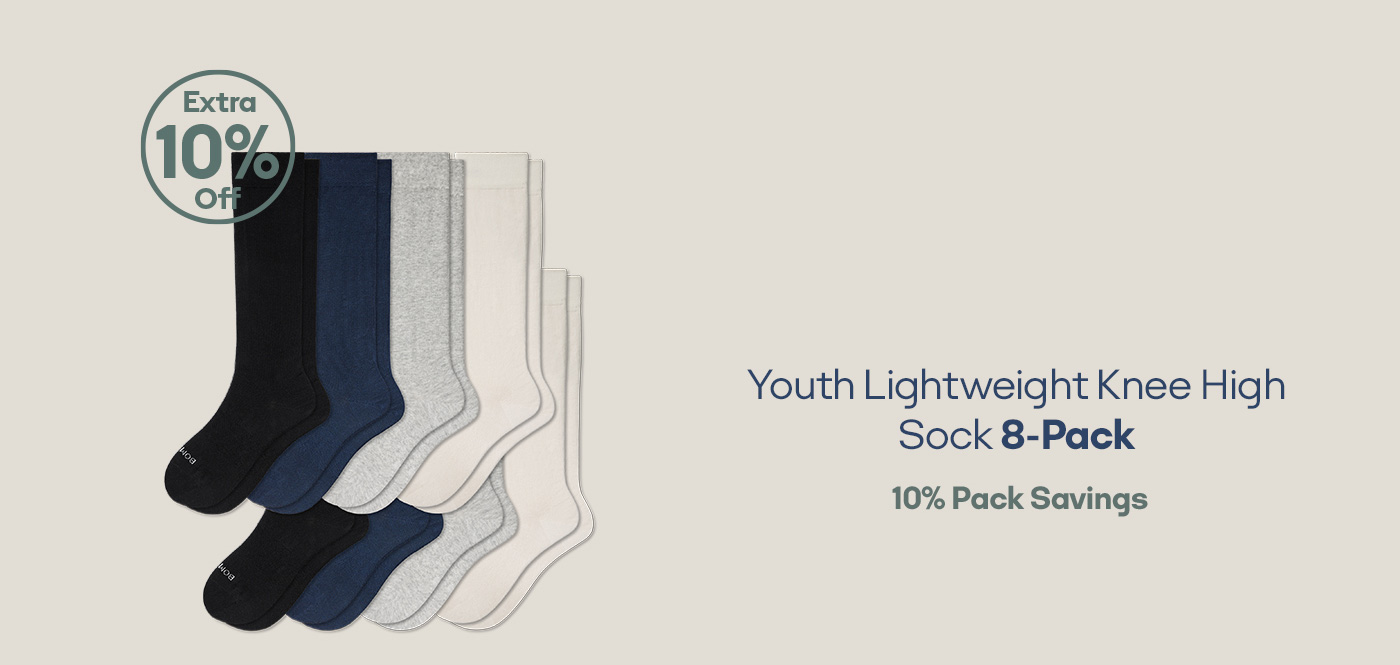 Youth Lightweight Knee High Sock 8-Pack