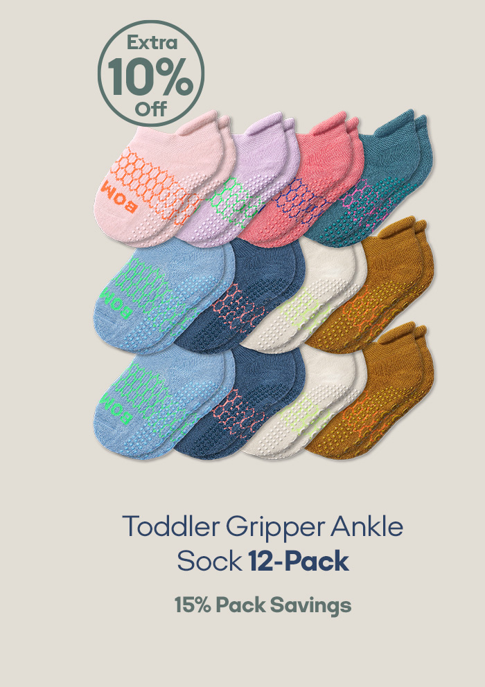 Toddler Gripper Ankle Sock 12-Pack