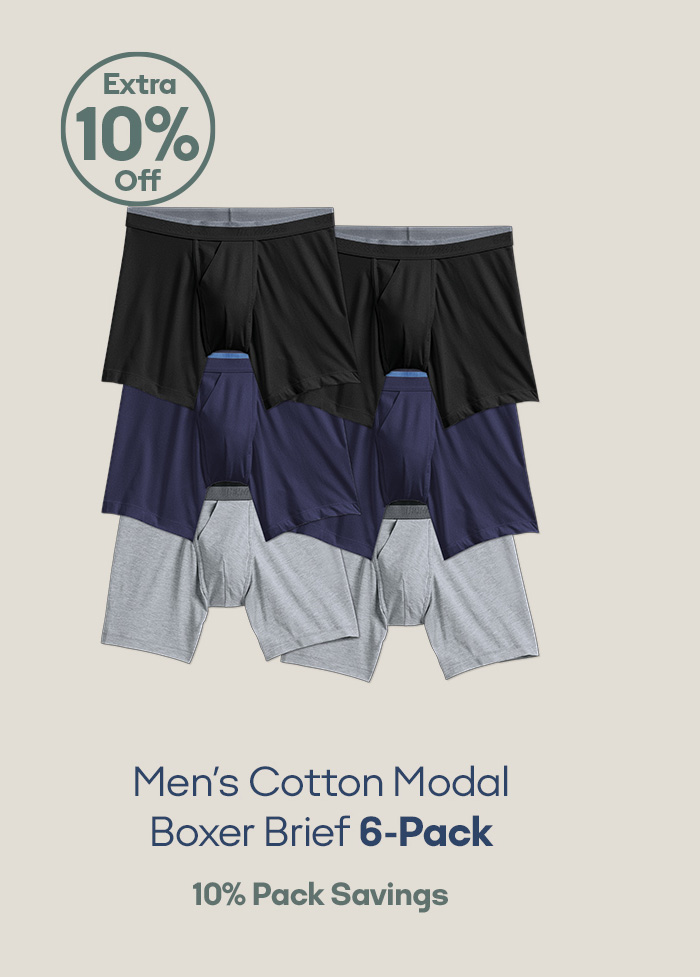 Men's Cotton Modal Boxer Brief 6-Pack
