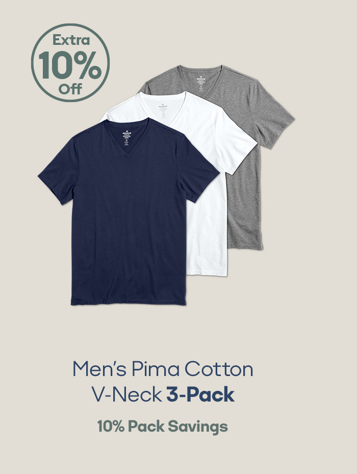 Men's Pima Cotton V-Neck 3-Pack