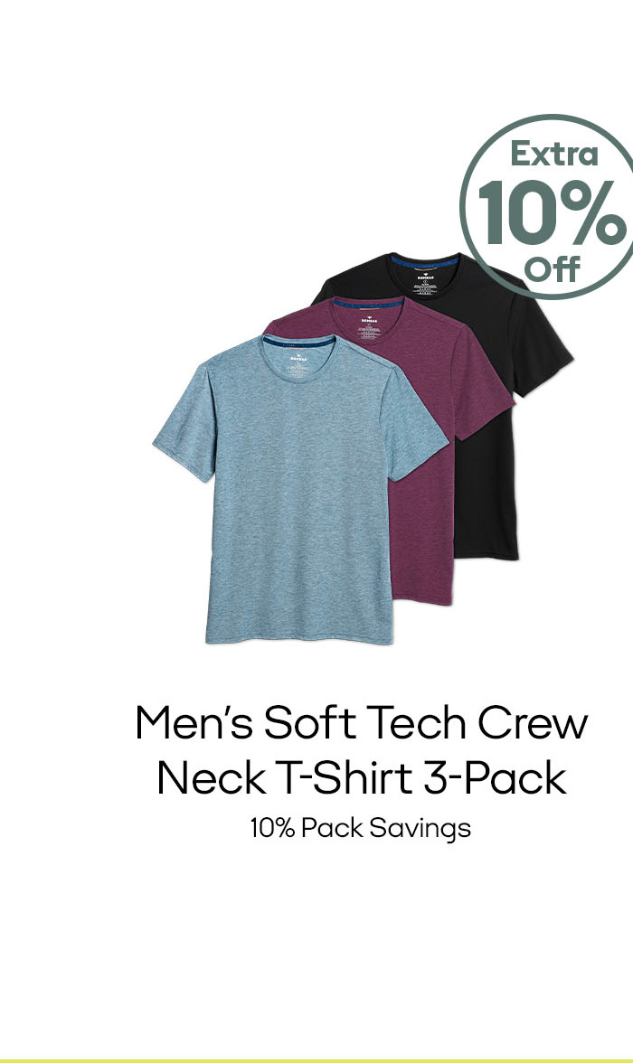Men's Soft Tech Crew Neck T-Shirt 3-Pack