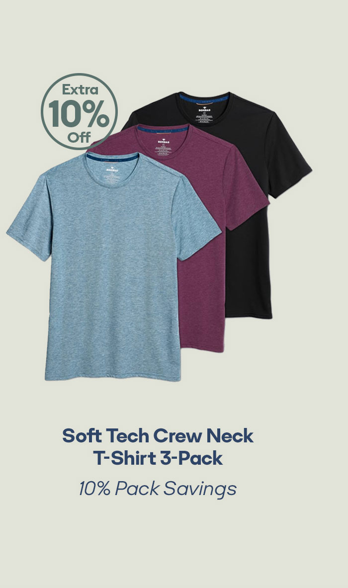 Men's Soft Tech Crew Neck T-Shirt 3-Pack