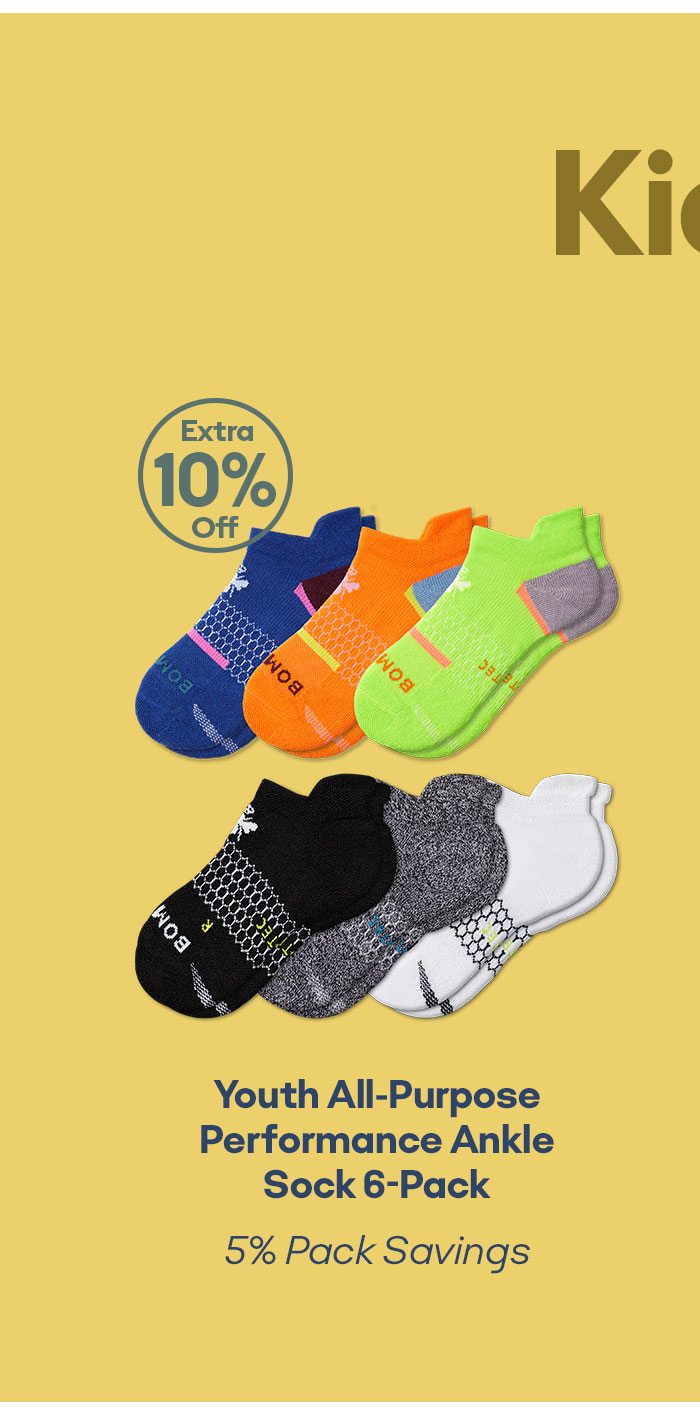 Youth All-Purpose Performance Ankle Sock 6-Pack