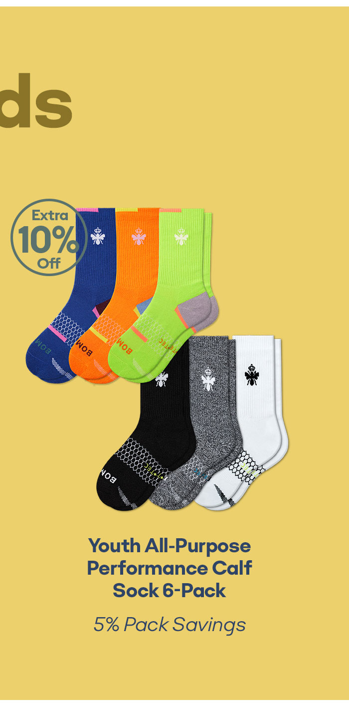 Youth All-Purpose Performance Calf Sock 6-Pack