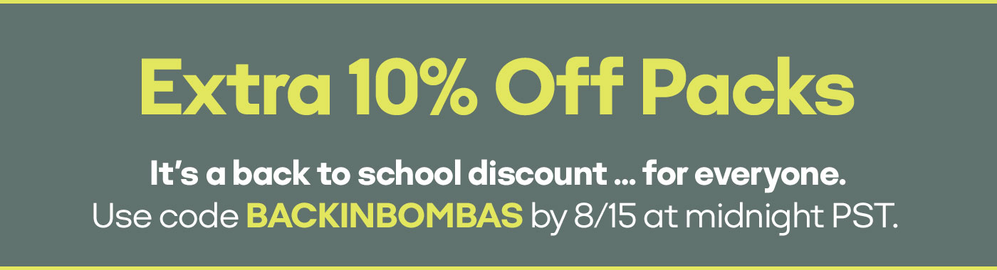 Extra 10% Off Packs
