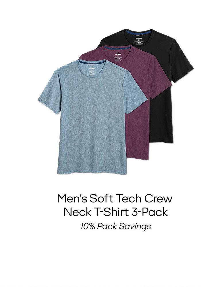 Men's Soft Tech Crew Neck T-Shirt 3-Pack