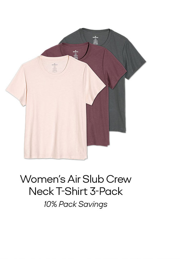Women's Air Slub Crew Neck T-Shirt 3-Pack