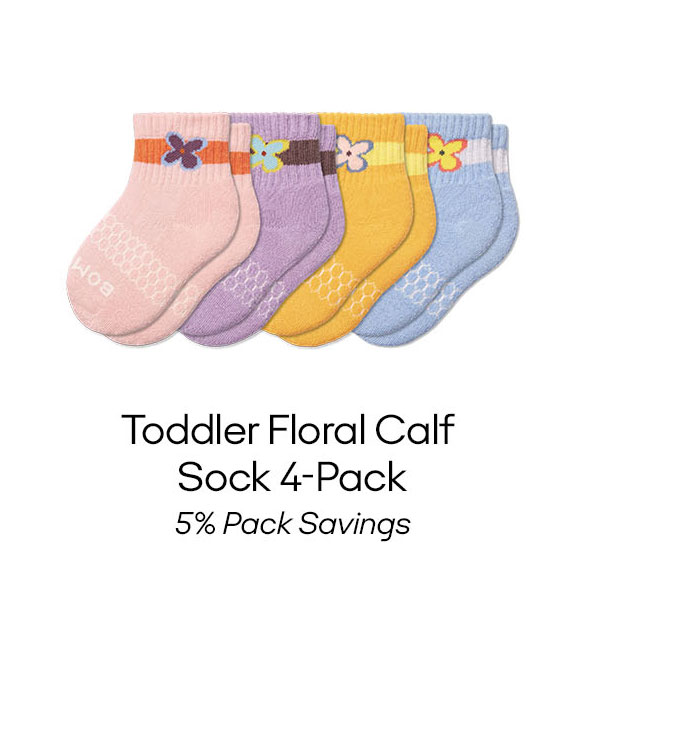Toddler Floral Calf Sock 4-Pack