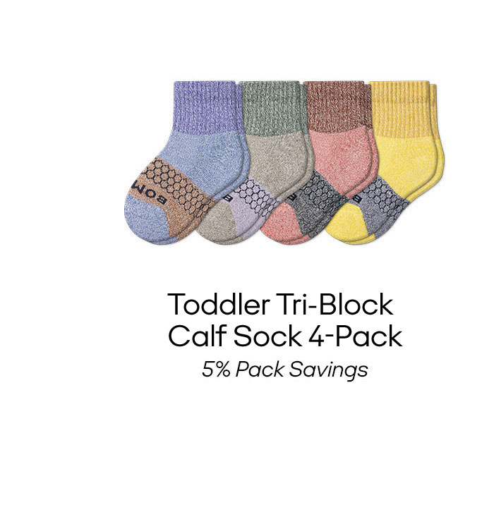 Toddler Tri-Block Calf Sock 4-Pack