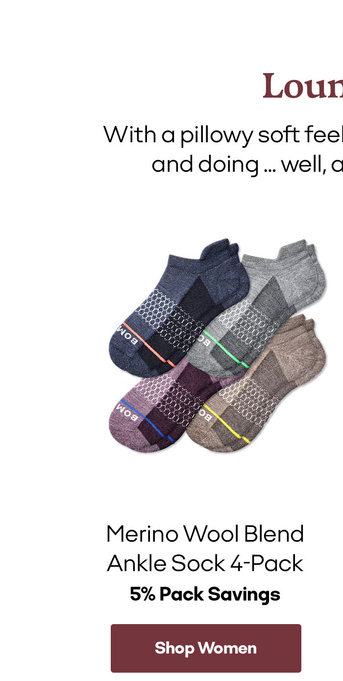 Women's Merino Wool Blend Ankle Sock 4-Pack