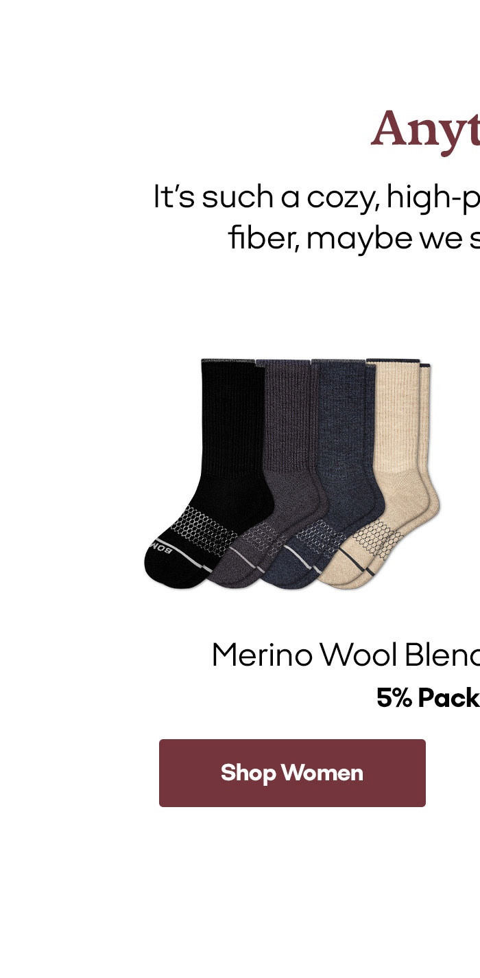 Women's Merino Wool Blend Calf Sock 4-Pack