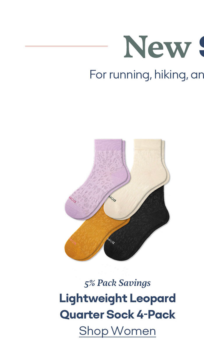 Lightweight Leopard Quarter Sock 4-Pack Shop Women