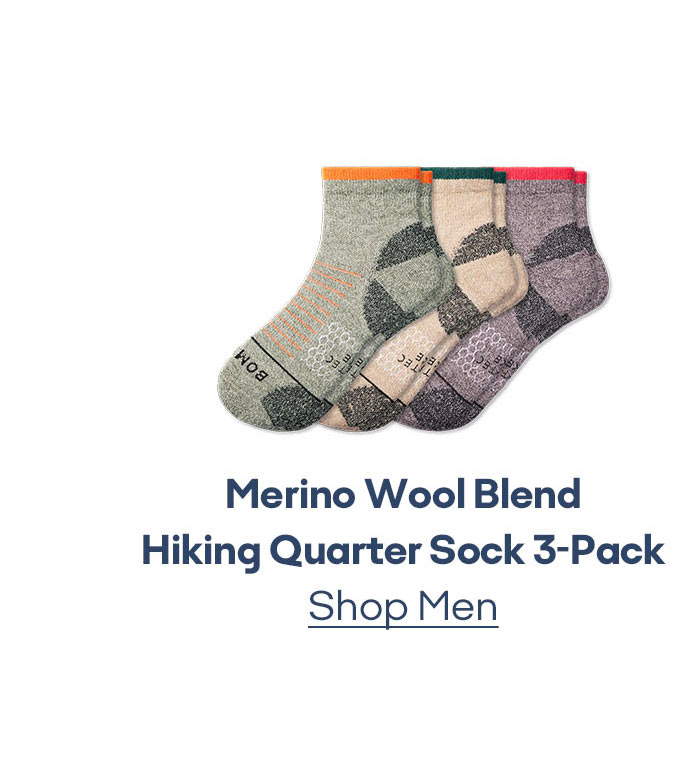 Merino Wool Blend Hiking Quarter Sock 3-Pack Shop Men