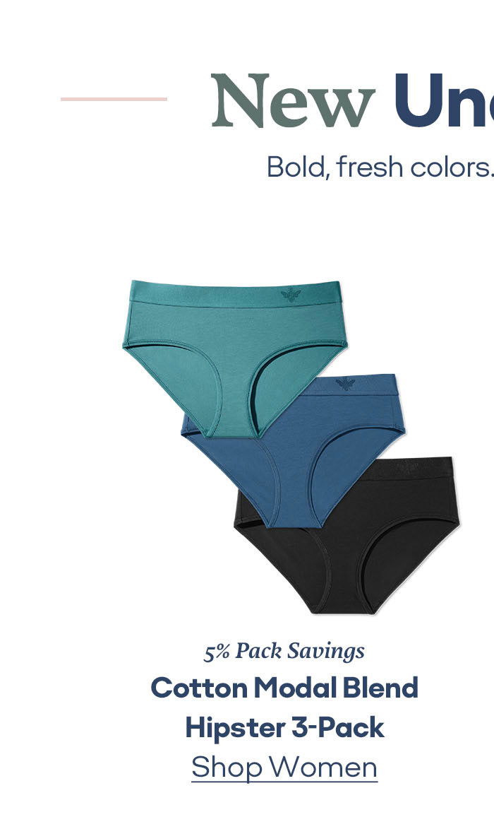 New Underwear Cotton Modal Blend Hipster 3-Pack Shop Women