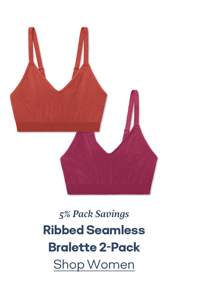 Ribbed Seamless Bralette 2-Pack Shop Women
