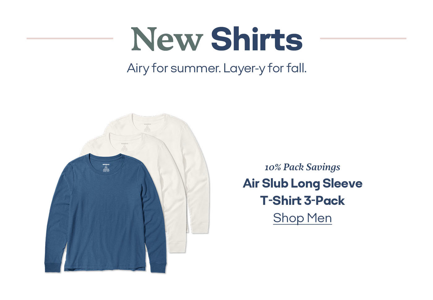 Air Slub Long Sleeve T-Shirt 3-Pack Shop Men