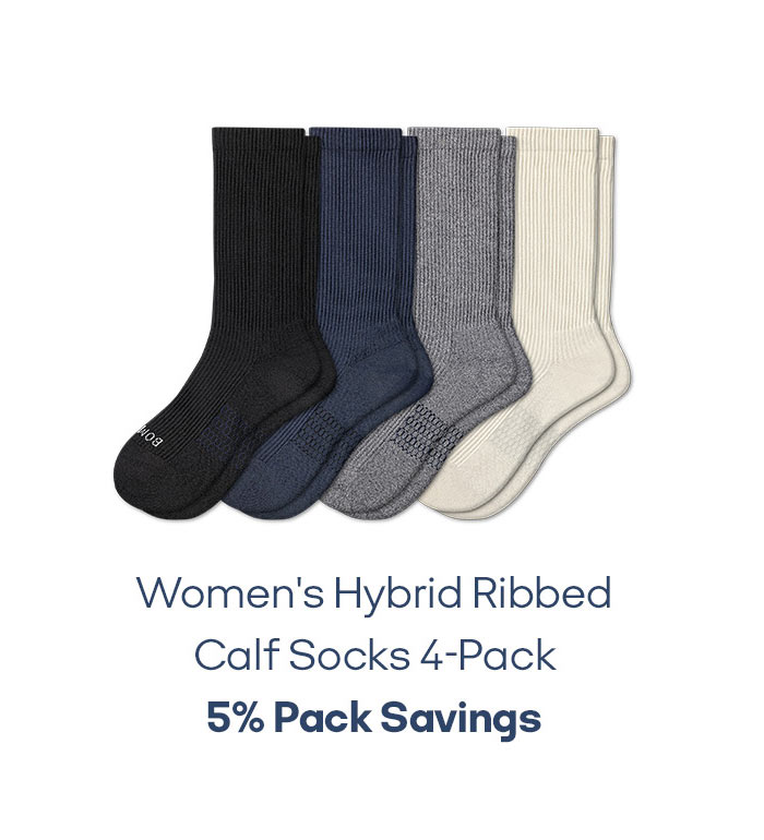 Women's Hybrid Ribbed Calf Socks 4-Pack