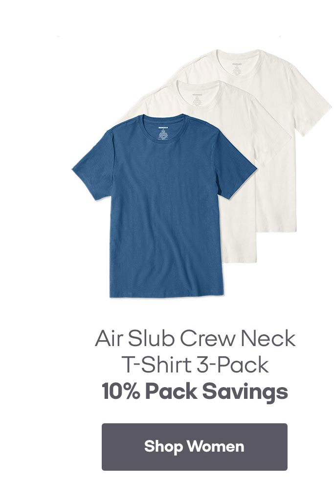 Air Slub Crew Neck T-Shirt 3-Pack Shop Women