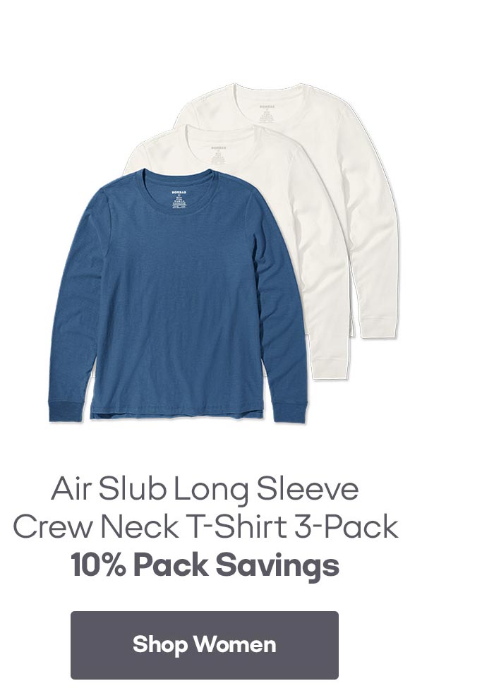 Air Slub Long Sleeve Crew Neck T-Shirt 3-Pack Shop Women