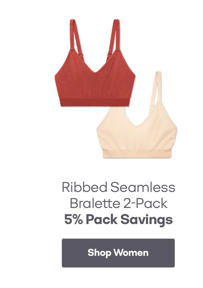 Ribbed Seamless Bralette 2-Pack Shop Women