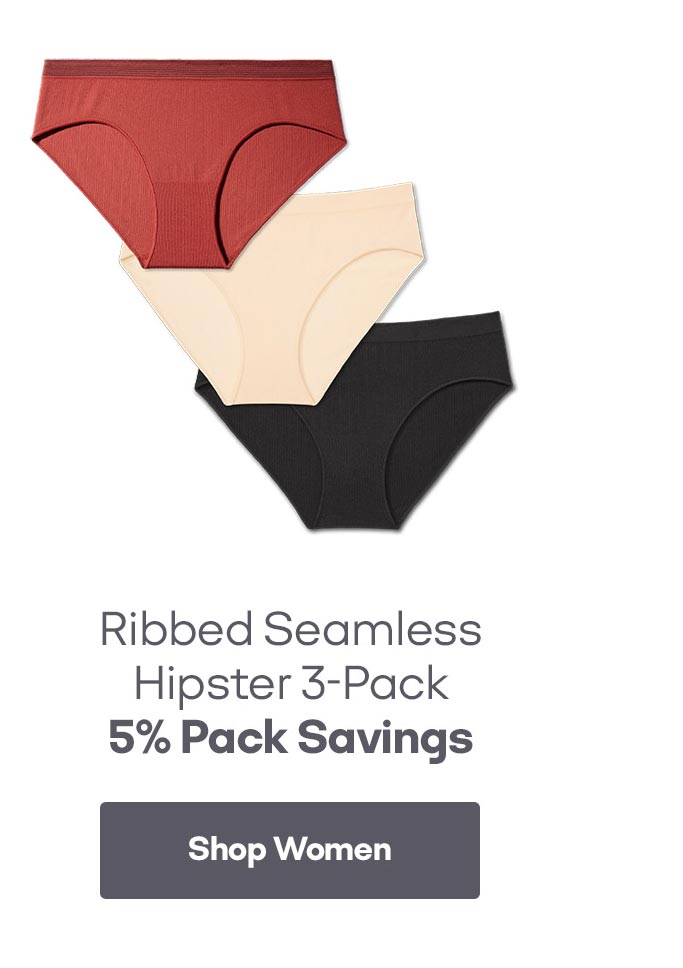 Ribbed Seamless Hipster 3-Pack Shop Women