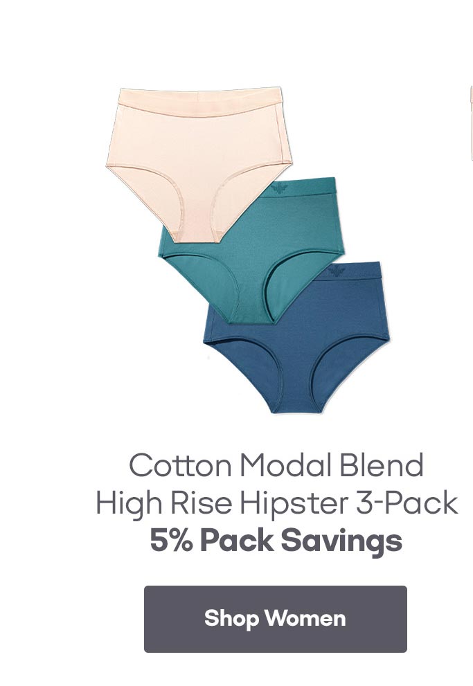 Cotton Modal Blend High Rise Hipster 3-Pack Shop Women
