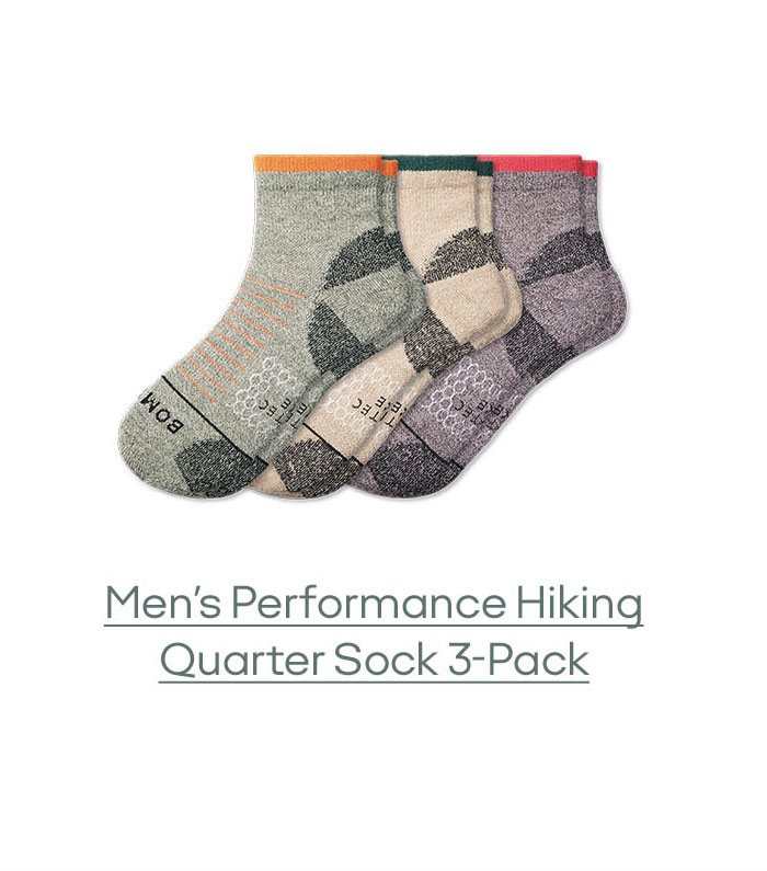 Men's Merino Wool Blend Hiking Quarter Sock 3-Pack