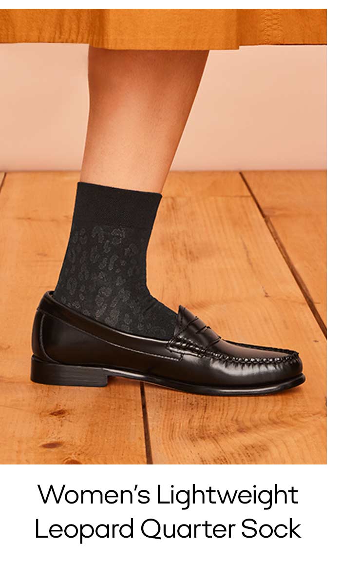 Women's Lightweight Leopard Quarter Sock