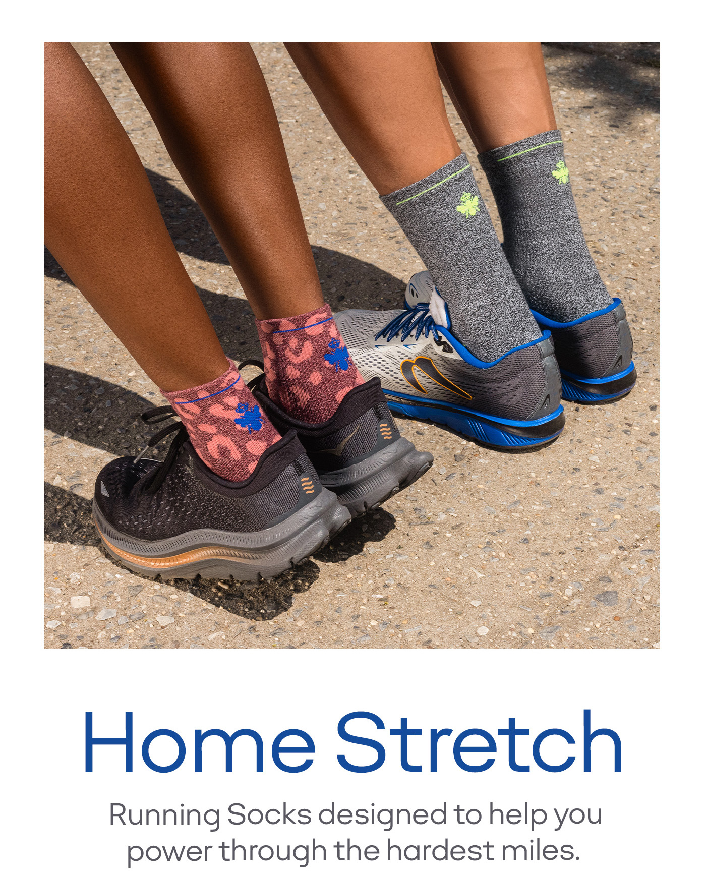 Home Stretch Running Socks designed to help you power through the hardest miles.