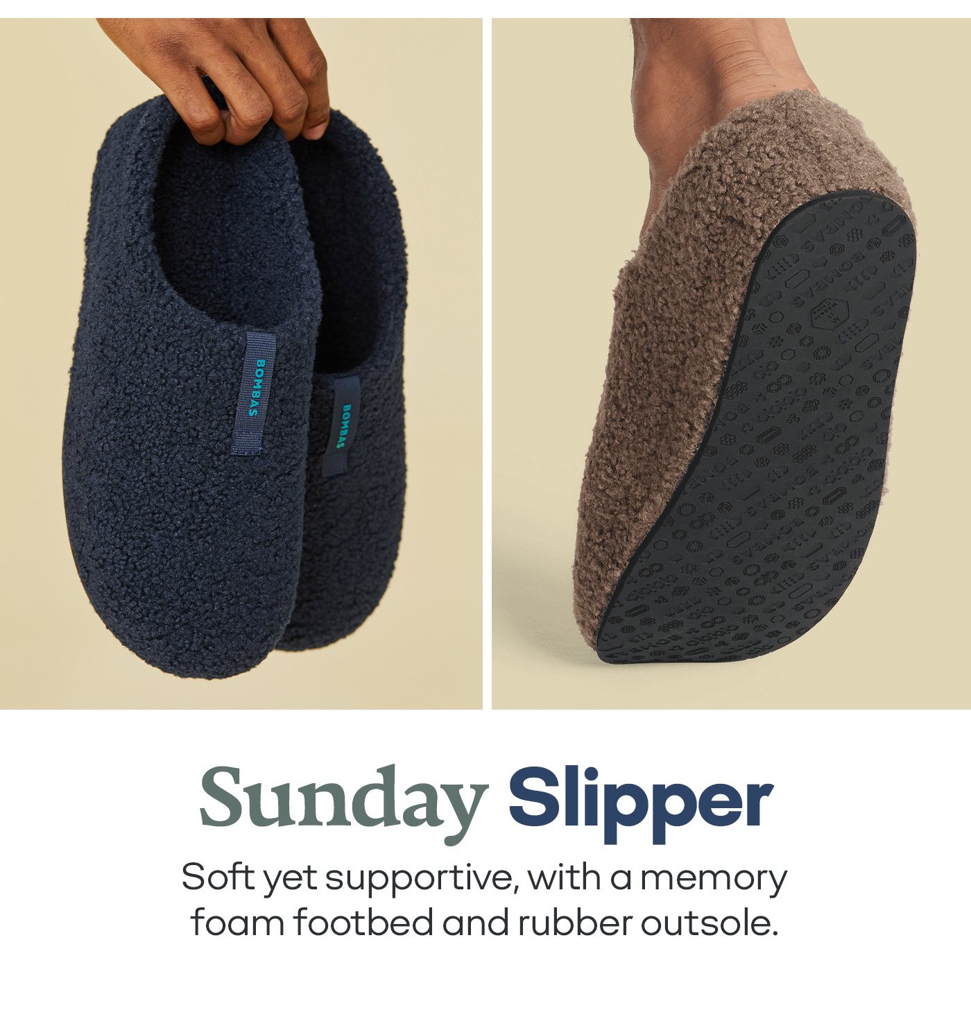 Sunday Slipper Soft yet supportive, with a memory foam footbed and rubber outsole.