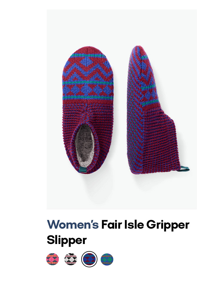 Women's Fair Isle Gripper Slipper