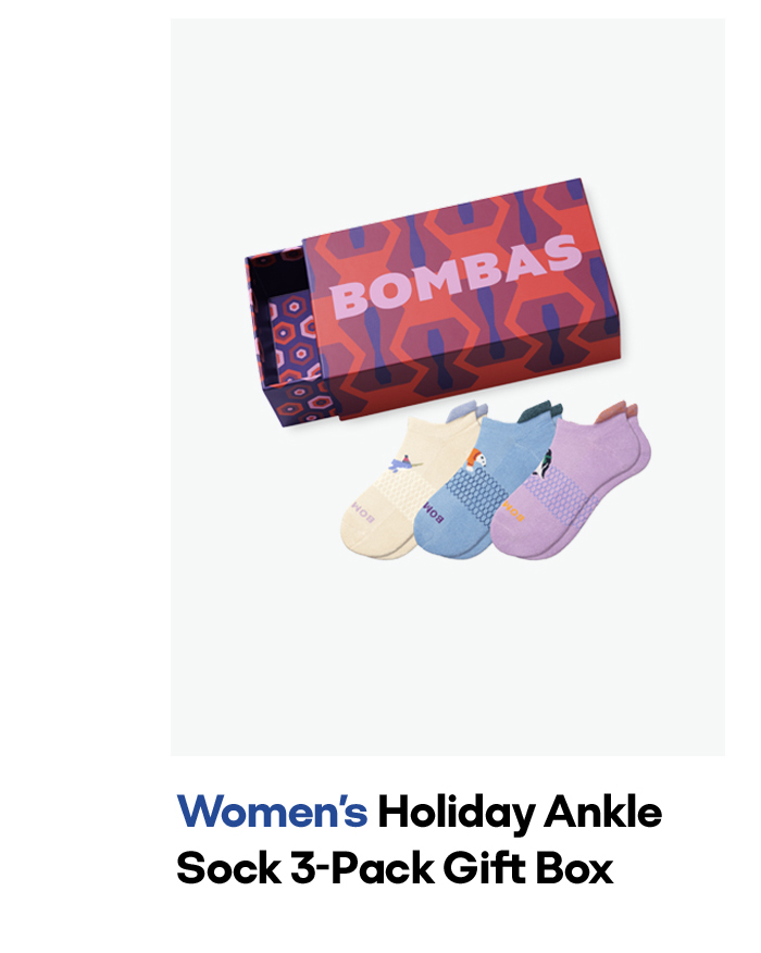 Women's Holiday Ankle Sock 3-Pack Gift Box