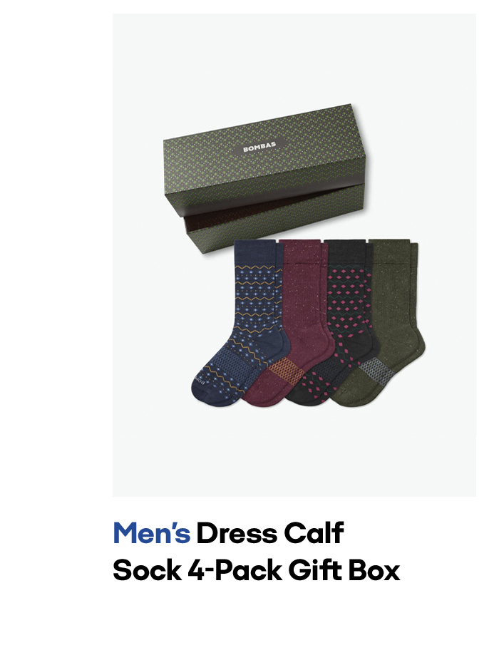 Men's Dress Calf Sock 4-Pack Gift Box