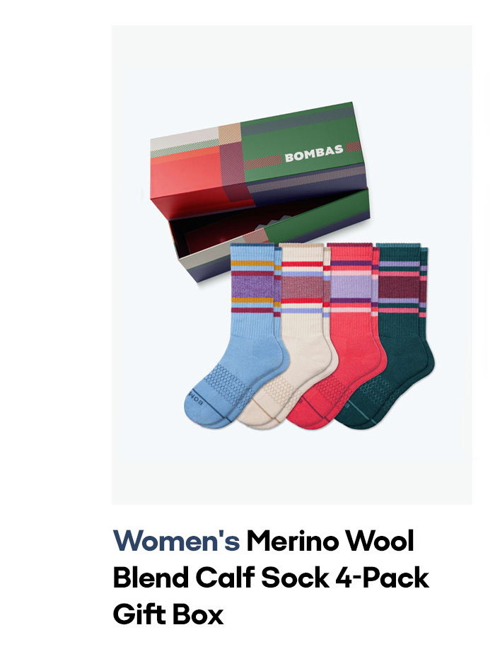 Women's merino Wool Blend Calf Sock 4-Pack Gift Box