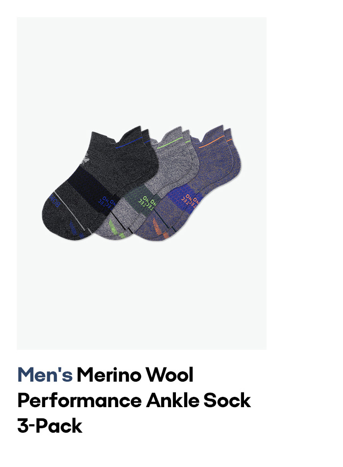 Men's Merino Wool Performance Ankle Sock 3-Pack