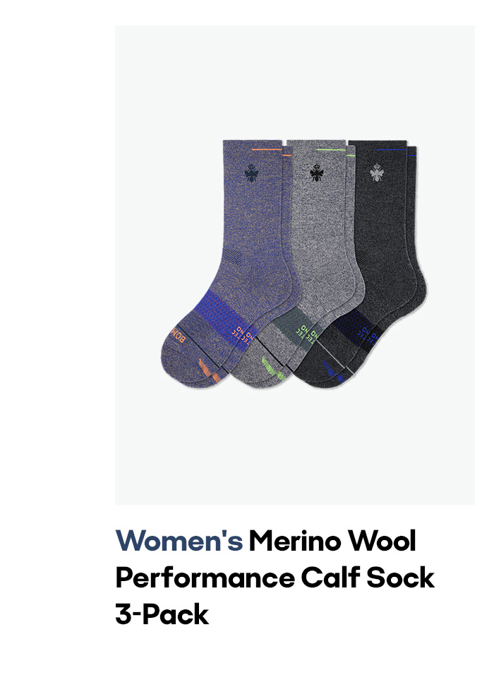 Women's Merino Wool Performance Calf Sock 3-Pack